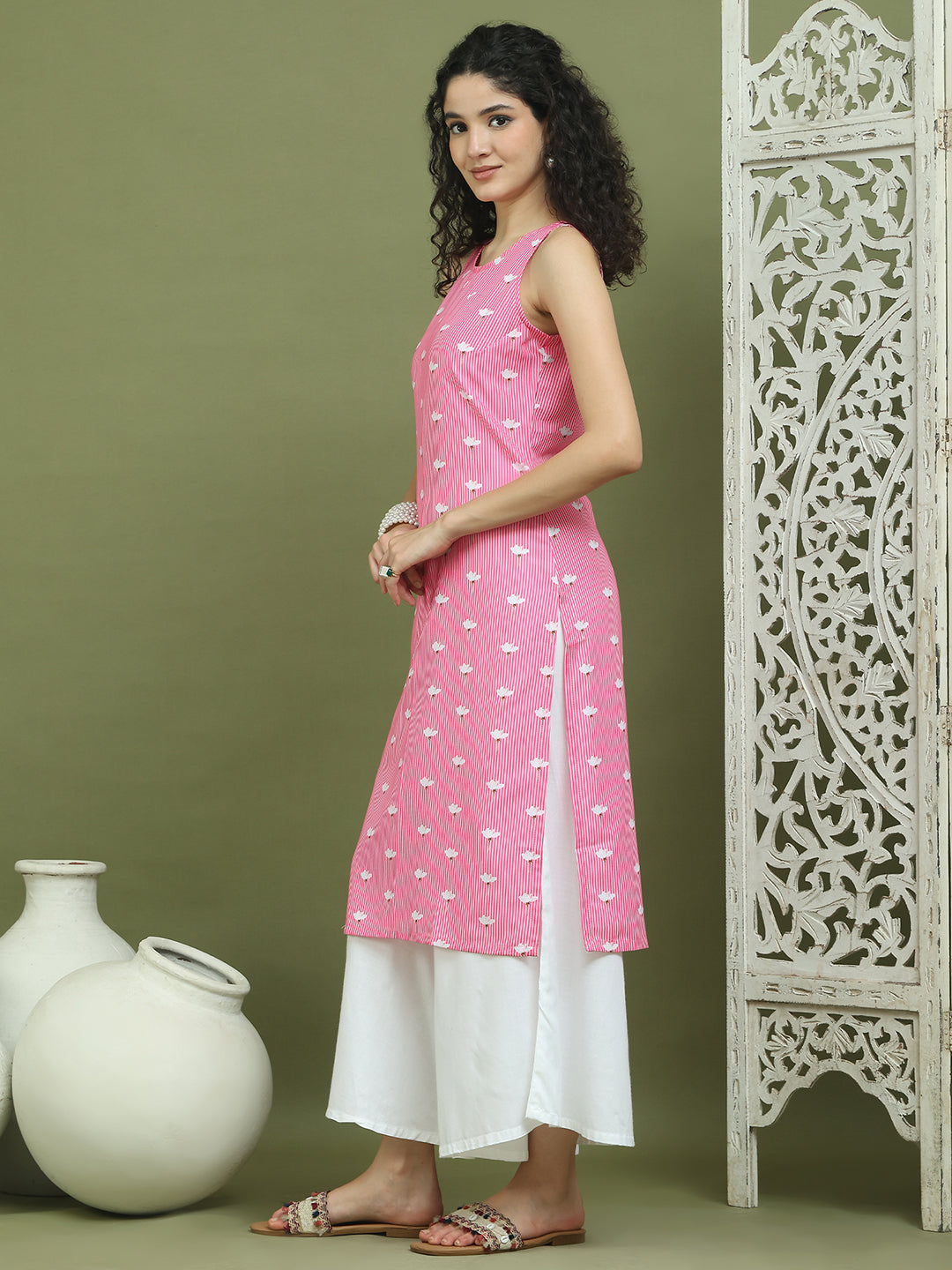 DesiQlo Women kurta sets - Pink - JOKPL_2137W_1580_Pink_S