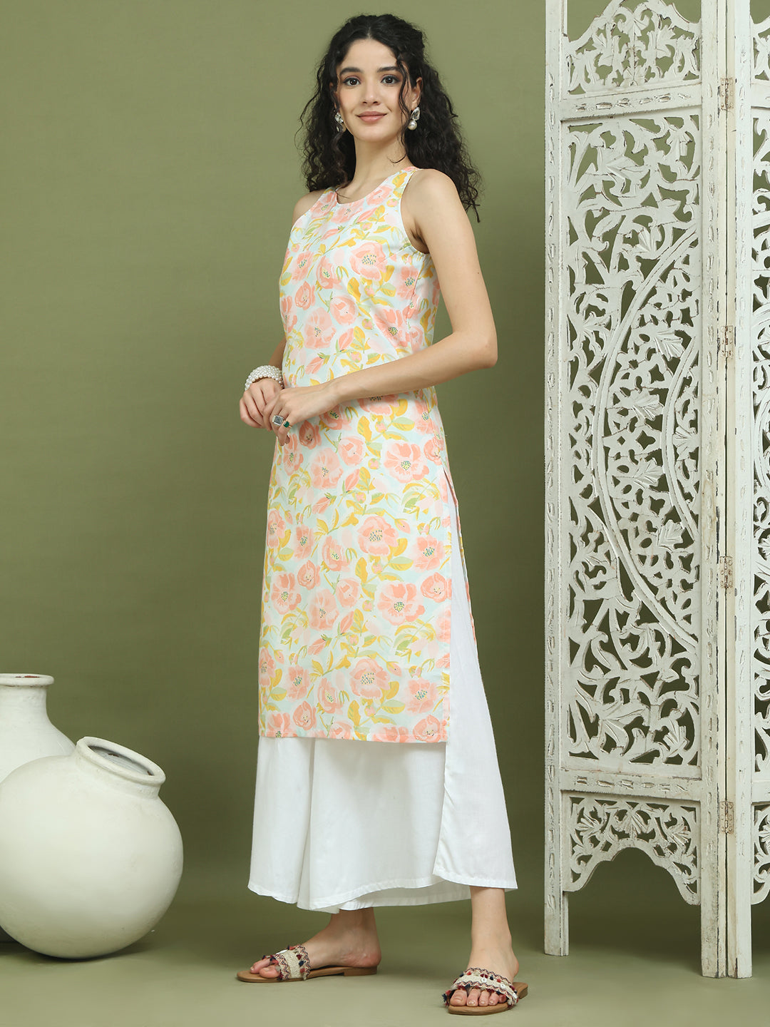 DesiQlo Women kurta sets - Blue - JOKPL_2137W_1580_Sky_S