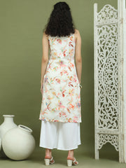 Printed Rayon Kurta Palazzo Set ( JOKPL 2137W 1580 White )