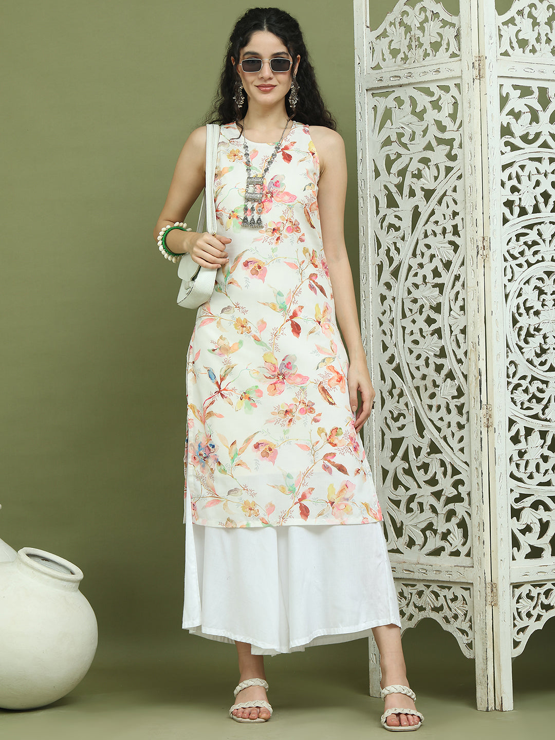 DesiQlo Women kurta sets - White - JOKPL_2137W_1580_White_S