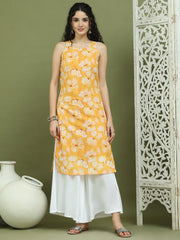 Printed Rayon Kurta for Women ( JOK 1580 Yellow )