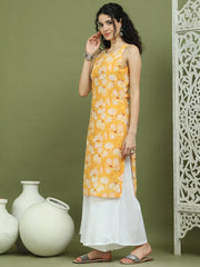 Printed Rayon Kurta Palazzo Set ( JOKPL 2137W 1580 Yellow )