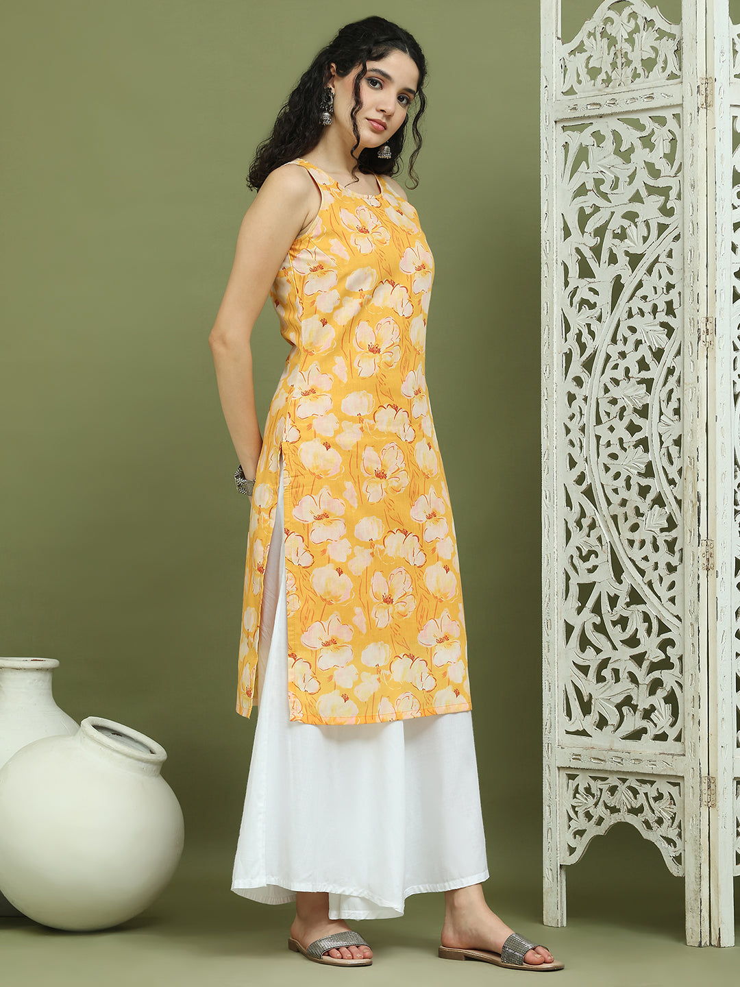 DesiQlo Women kurta sets - Yellow - JOKPL_2137W_1580_Yellow_S