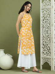 Printed Rayon Kurta for Women ( JOK 1580 Yellow )