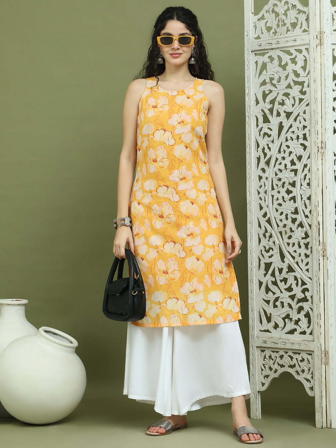 DesiQlo Women kurta sets - Yellow - JOKPL_2137W_1580_Yellow_S