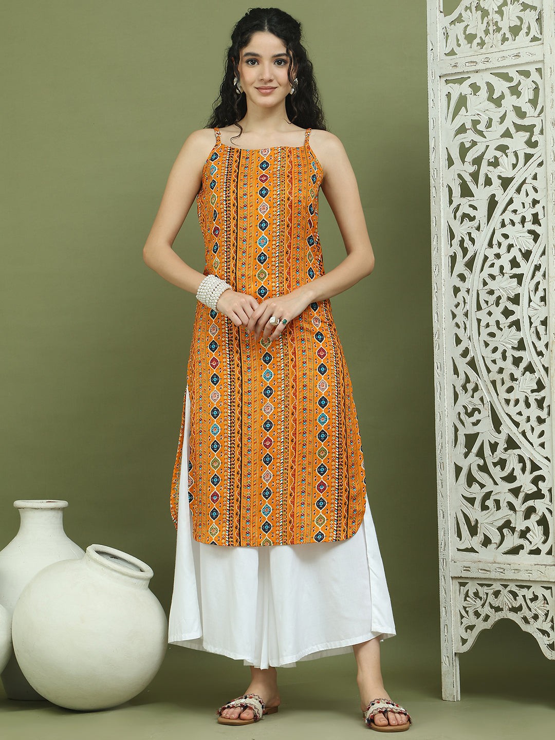 DesiQlo Women kurta sets - Yellow - JOKPL_2137W_1583_Mustard_S