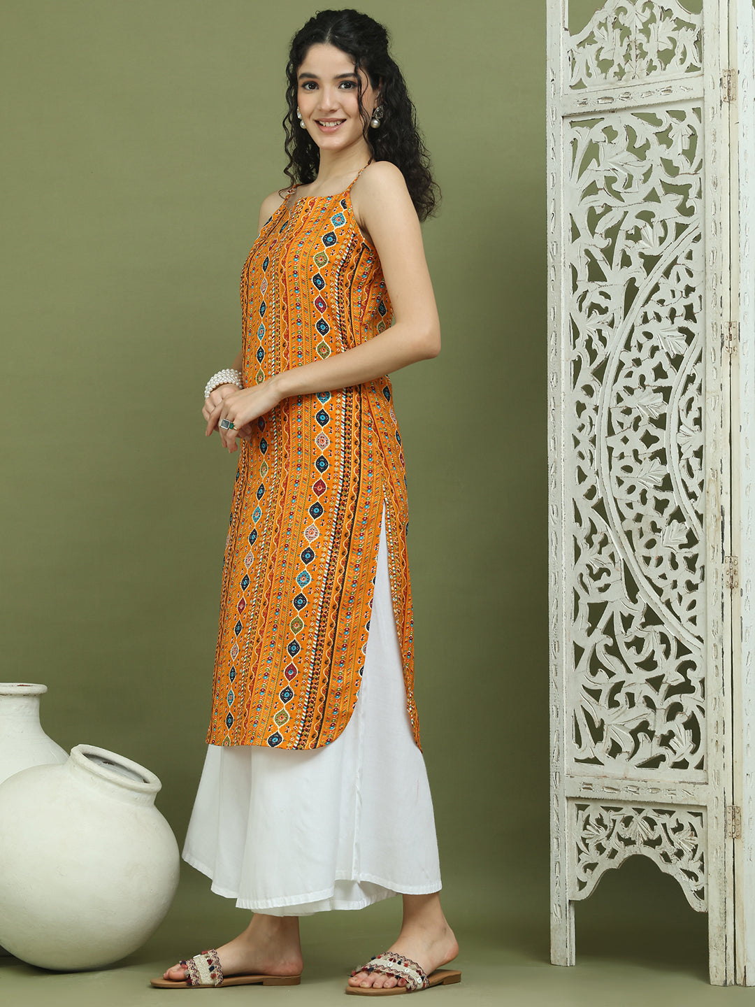 DesiQlo Women kurta sets - Yellow - JOKPL_2137W_1583_Mustard_S