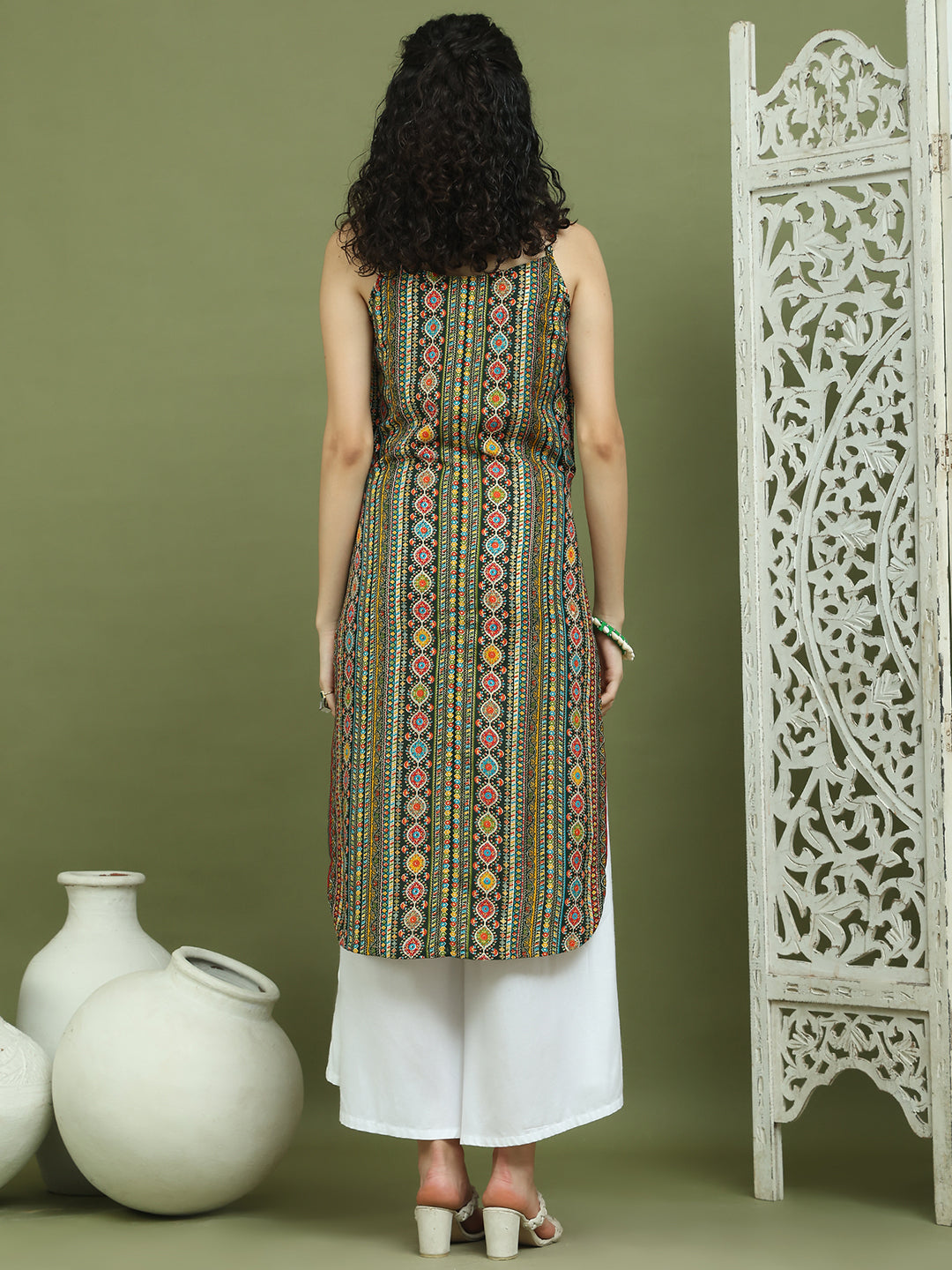 DesiQlo Women kurta sets - Green - JOKPL_2137W_1583_Olive_S