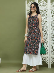Printed Rayon Kurta Palazzo Set ( JOKPL 2137W 1584 Black )