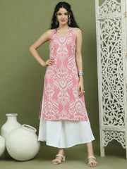 Printed Cotton Kurta Palazzo Set ( JOKPL 2137W 1585 PInk )