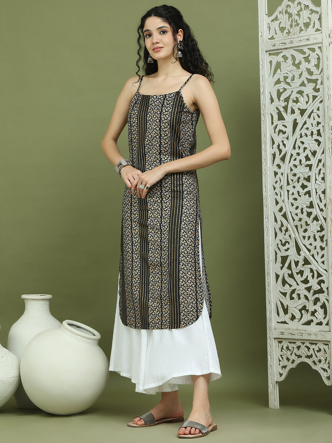 DesiQlo Women kurta sets - Black - JOKPL_2137W_1586_Black_S