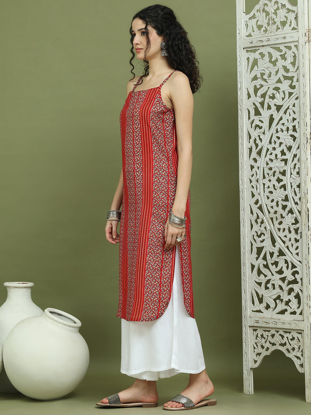 DesiQlo Women kurta sets - Red - JOKPL_2137W_1586_Red_S