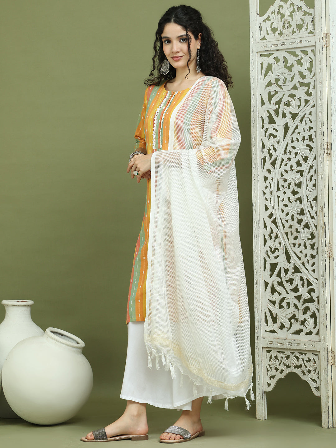 DesiQlo Women kurta sets - Yellow - JOKPL_2137W_D31W_1570_Mustard_S