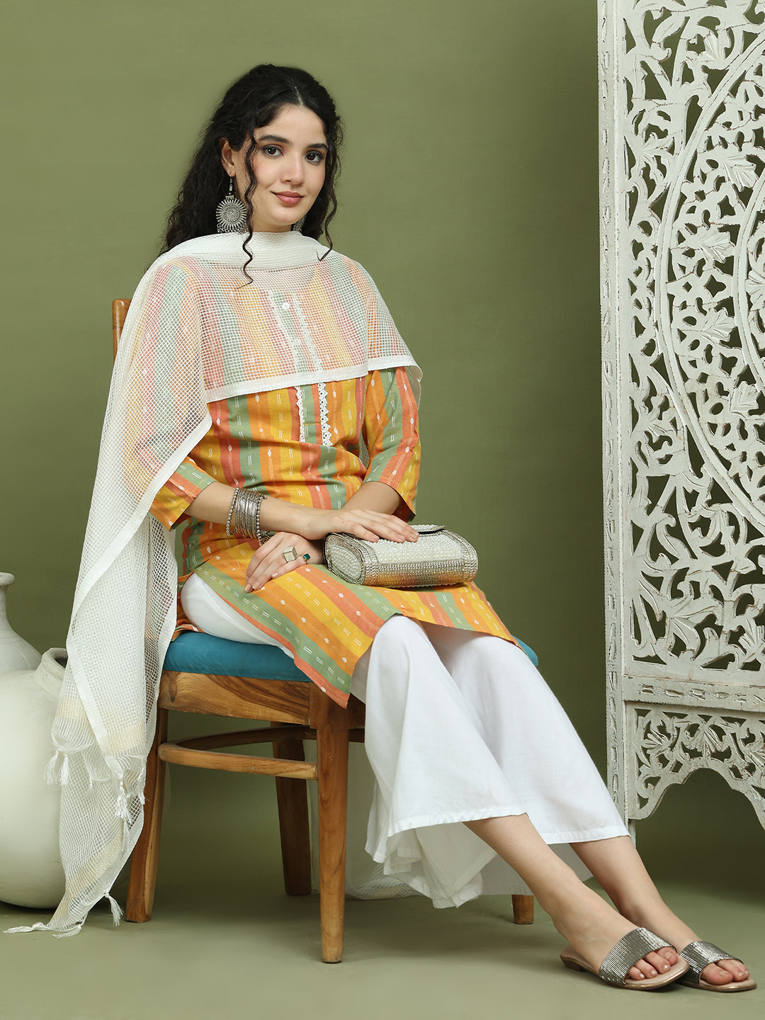 DesiQlo Women kurta sets - Yellow - JOKPL_2137W_D31W_1570_Mustard_S