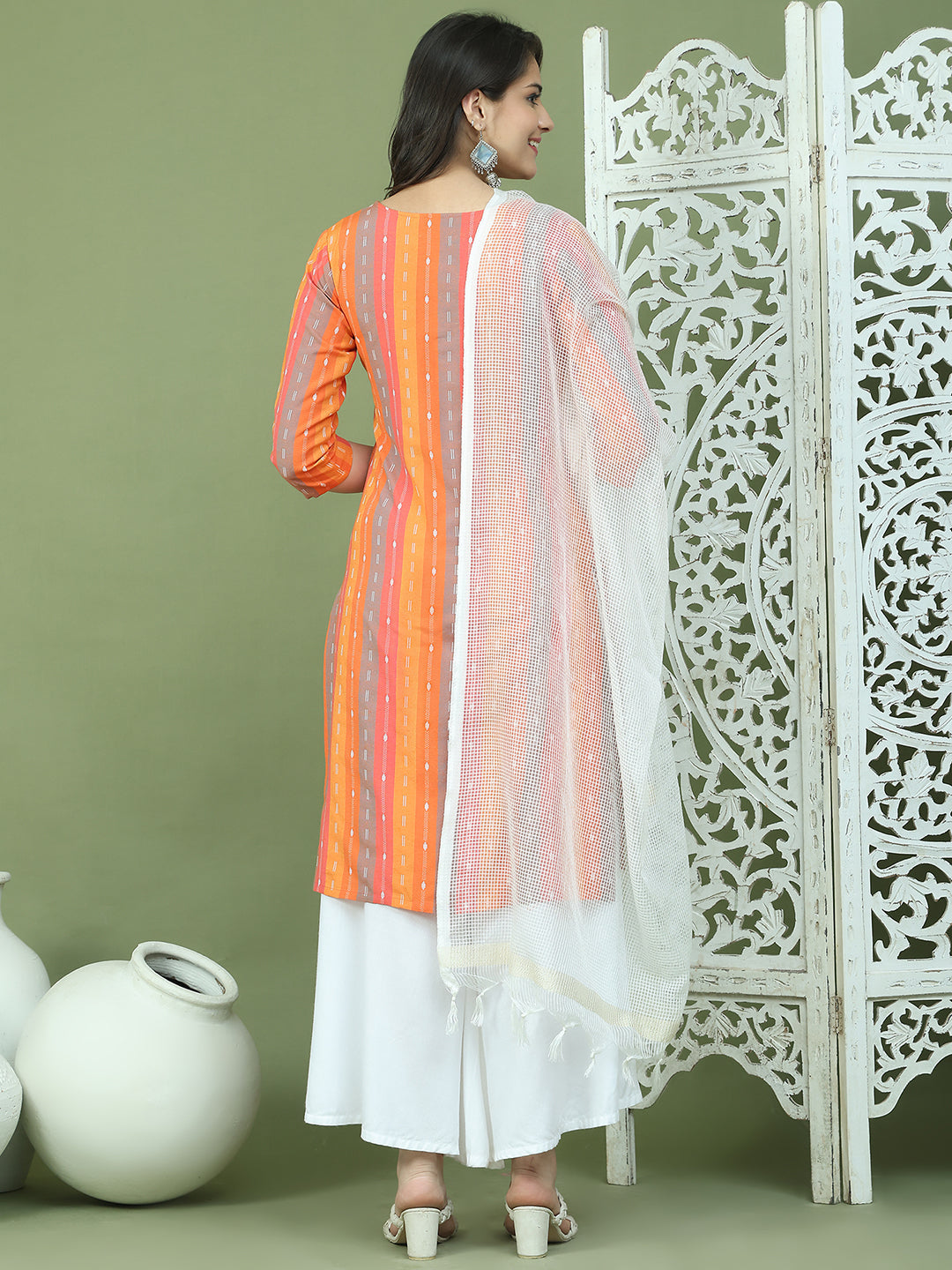 DesiQlo Women kurta sets - Orange - JOKPL_2137W_D31W_1570_Orange_S