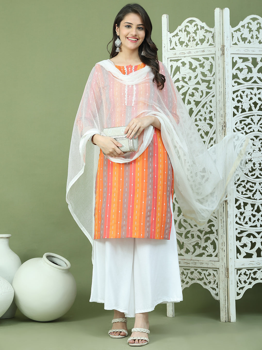 DesiQlo Women kurta sets - Orange - JOKPL_2137W_D31W_1570_Orange_S