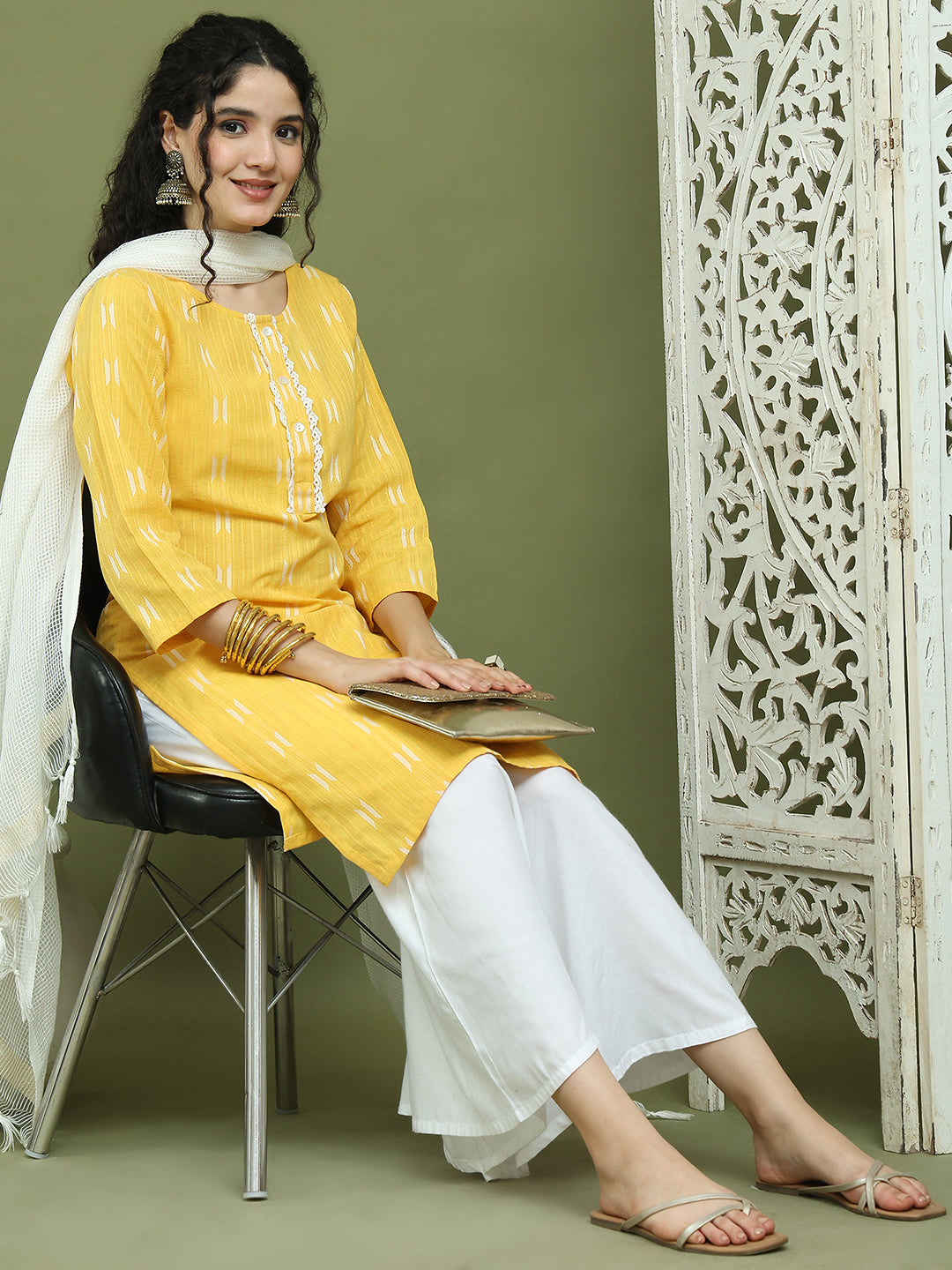 DesiQlo Women kurta sets - Yellow - JOKPL_2137W_D31W_1570_Yellow_S