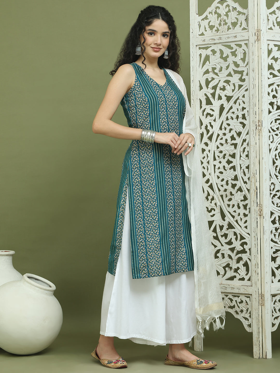 DesiQlo Women kurta sets - Blue - JOKPL_2137W_D31W_1575_Blue_S