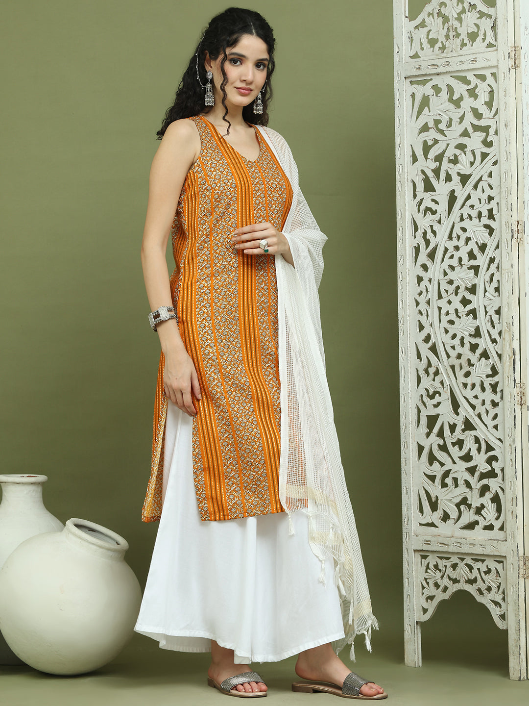DesiQlo Women kurta sets - Yellow - JOKPL_2137W_D31W_1575_Yellow_S