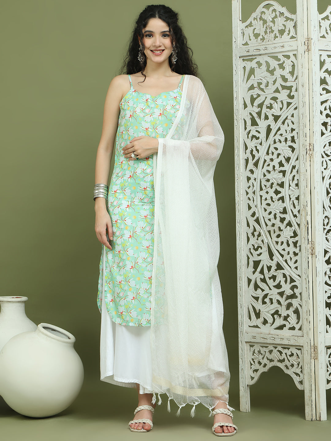 DesiQlo Women kurta sets - Green - JOKPL_2137W_D31W_1578_Green_S