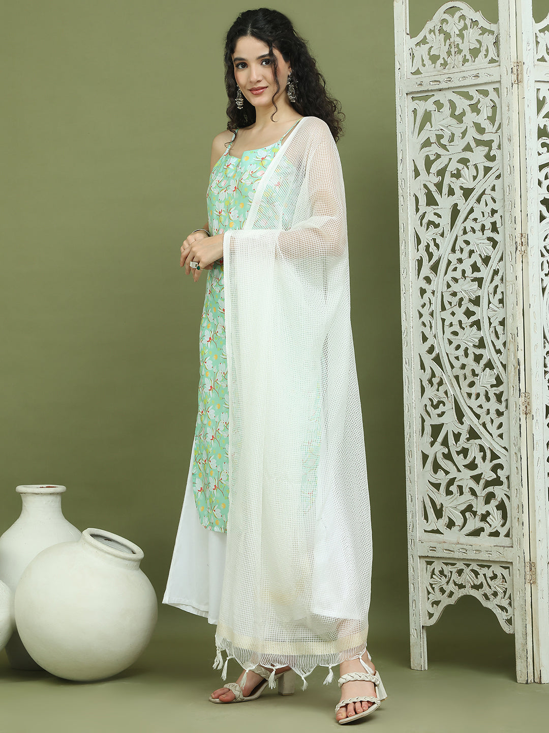 DesiQlo Women kurta sets - Green - JOKPL_2137W_D31W_1578_Green_S