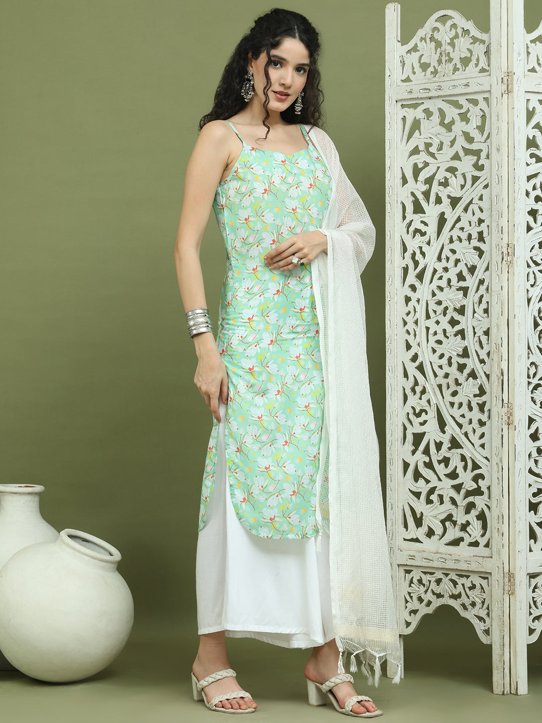 DesiQlo Women kurta sets - Green - JOKPL_2137W_D31W_1578_Green_S