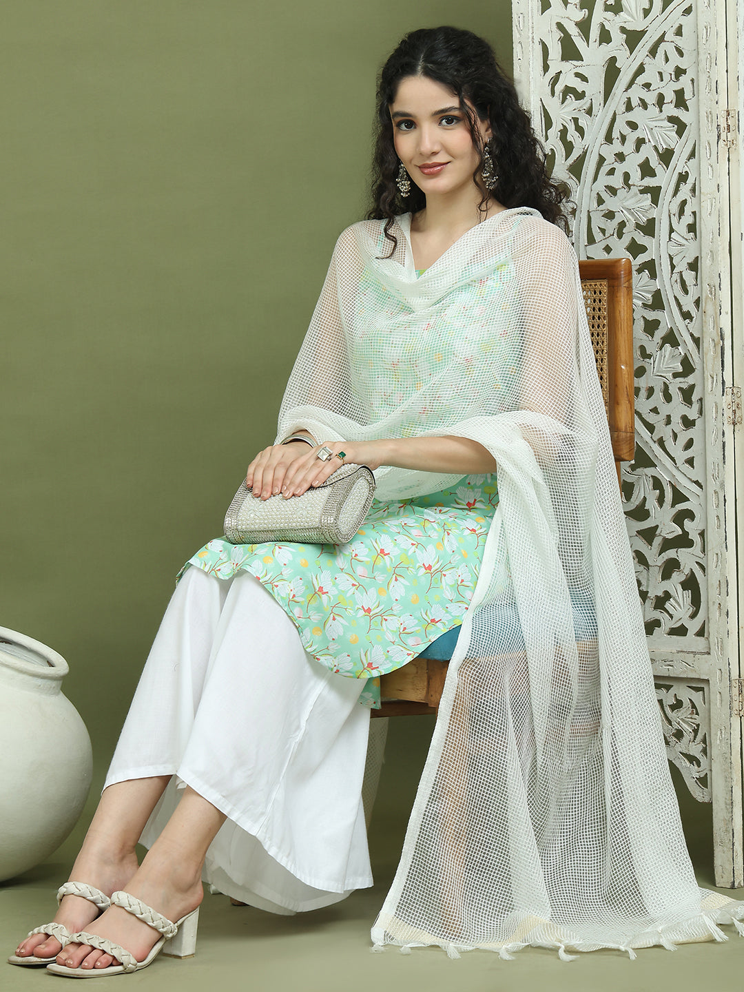 DesiQlo Women kurta sets - Green - JOKPL_2137W_D31W_1578_Green_S