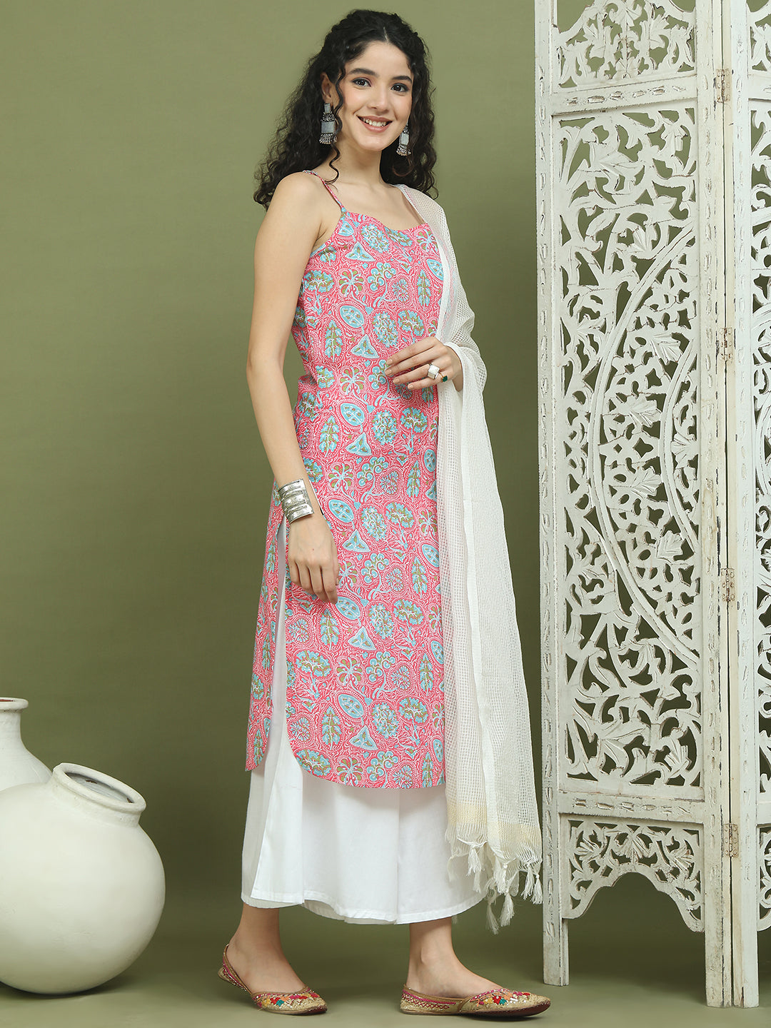 DesiQlo Women kurta sets - Pink - JOKPL_2137W_D31W_1578_Pink_S