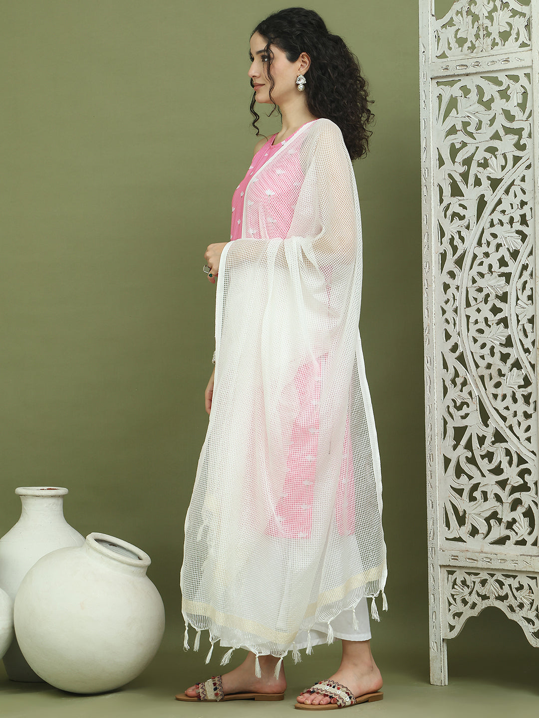 DesiQlo Women kurta sets - Pink - JOKPL_2137W_D31W_1580_Pink_S