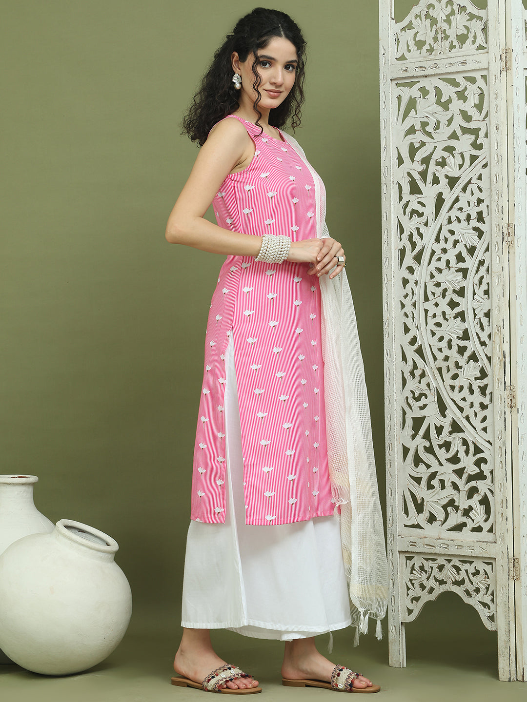 DesiQlo Women kurta sets - Pink - JOKPL_2137W_D31W_1580_Pink_S