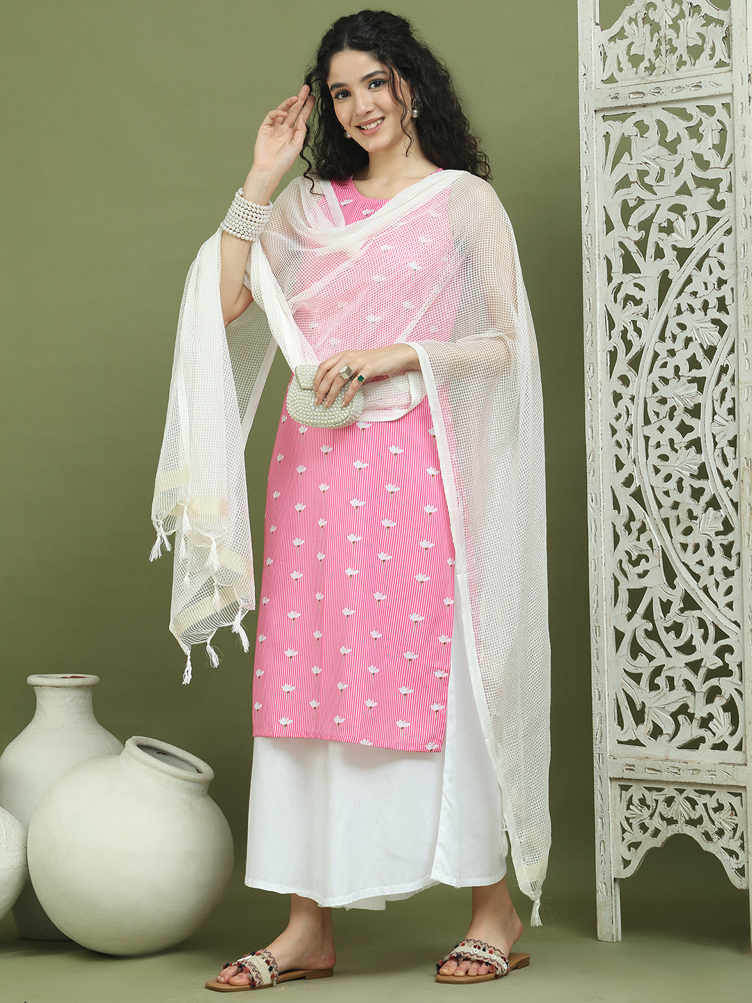 DesiQlo Women kurta sets - Pink - JOKPL_2137W_D31W_1580_Pink_S