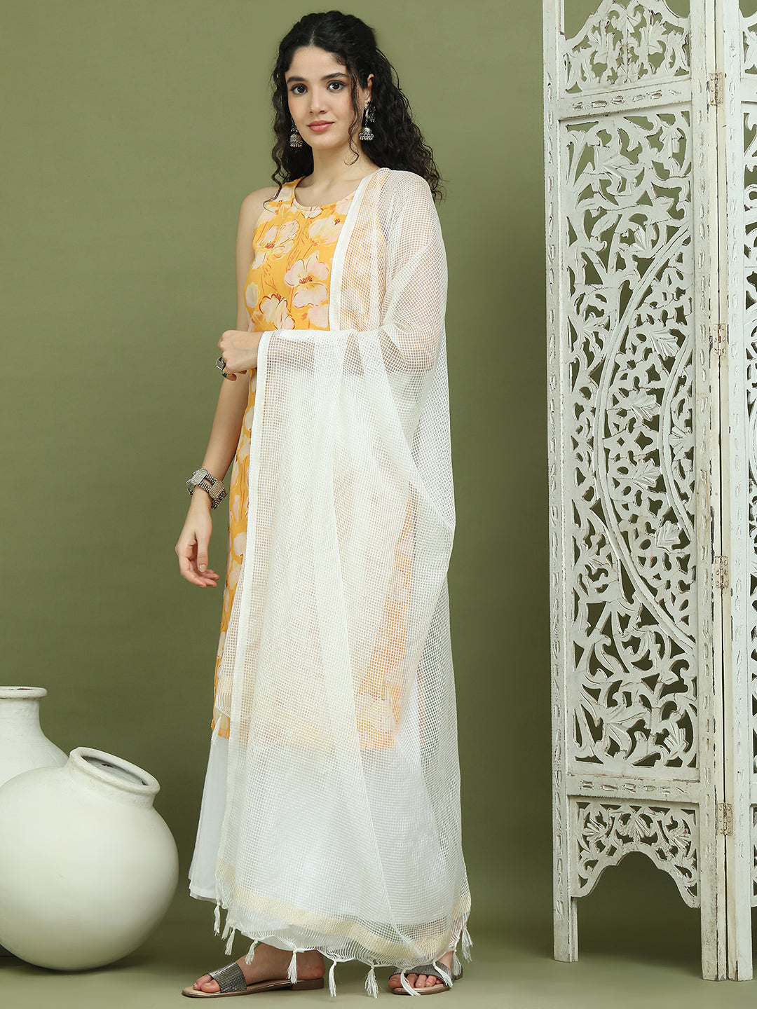 DesiQlo Women kurta sets - Yellow - JOKPL_2137W_D31W_1580_Yellow_S