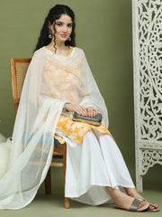 Printed Rayon Kurta Palazzo & Dupatta ( JOKPL 2137W D31W 1580 Yellow )