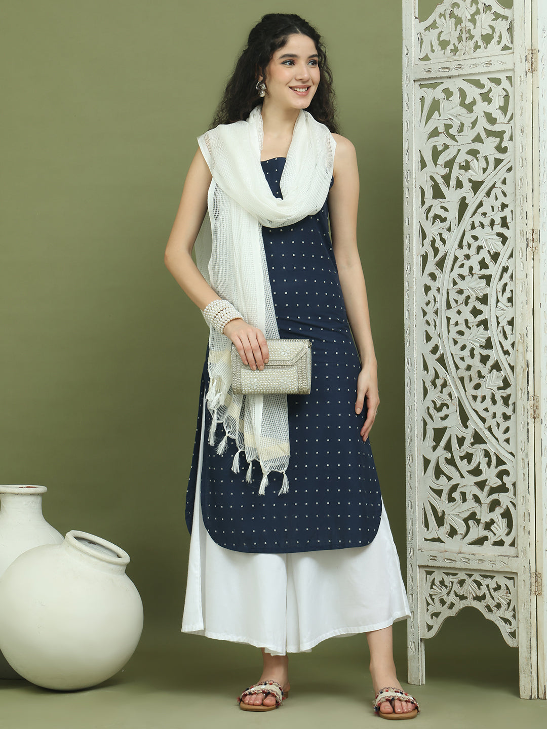 DesiQlo Women kurta sets - Blue - JOKPL_2137W_D31W_1582_Navy_S