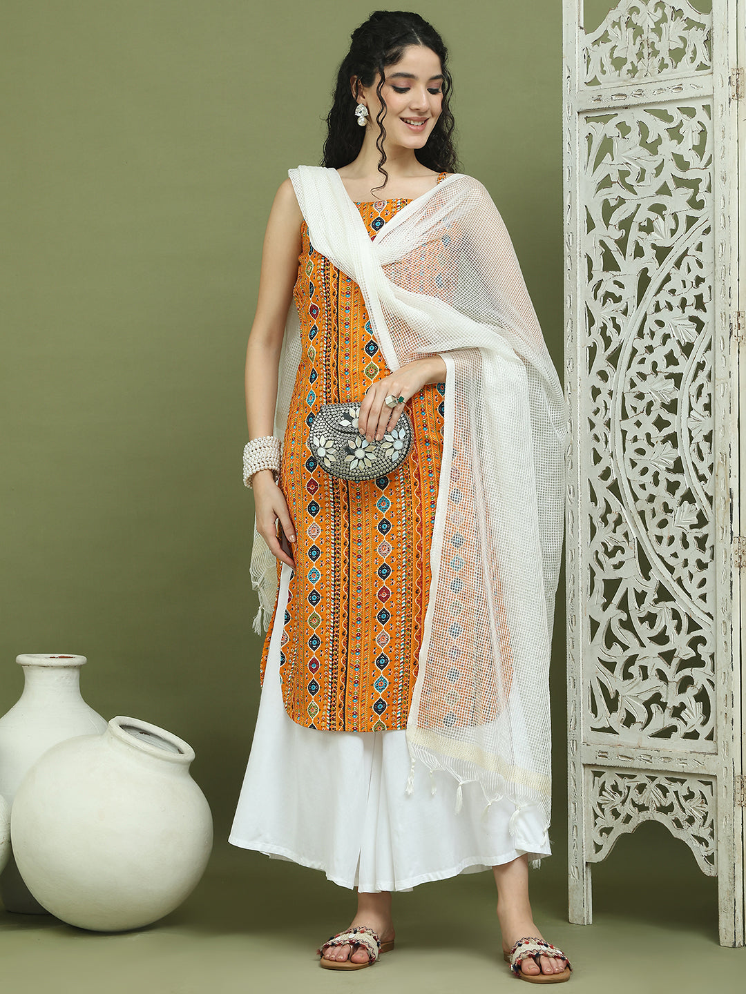DesiQlo Women kurta sets - Yellow - JOKPL_2137W_D31W_1583_Mustard_S