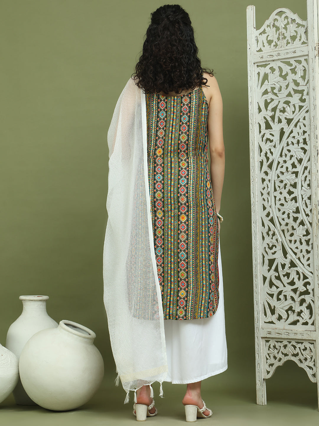 DesiQlo Women kurta sets - Green - JOKPL_2137W_D31W_1583_Olive_S