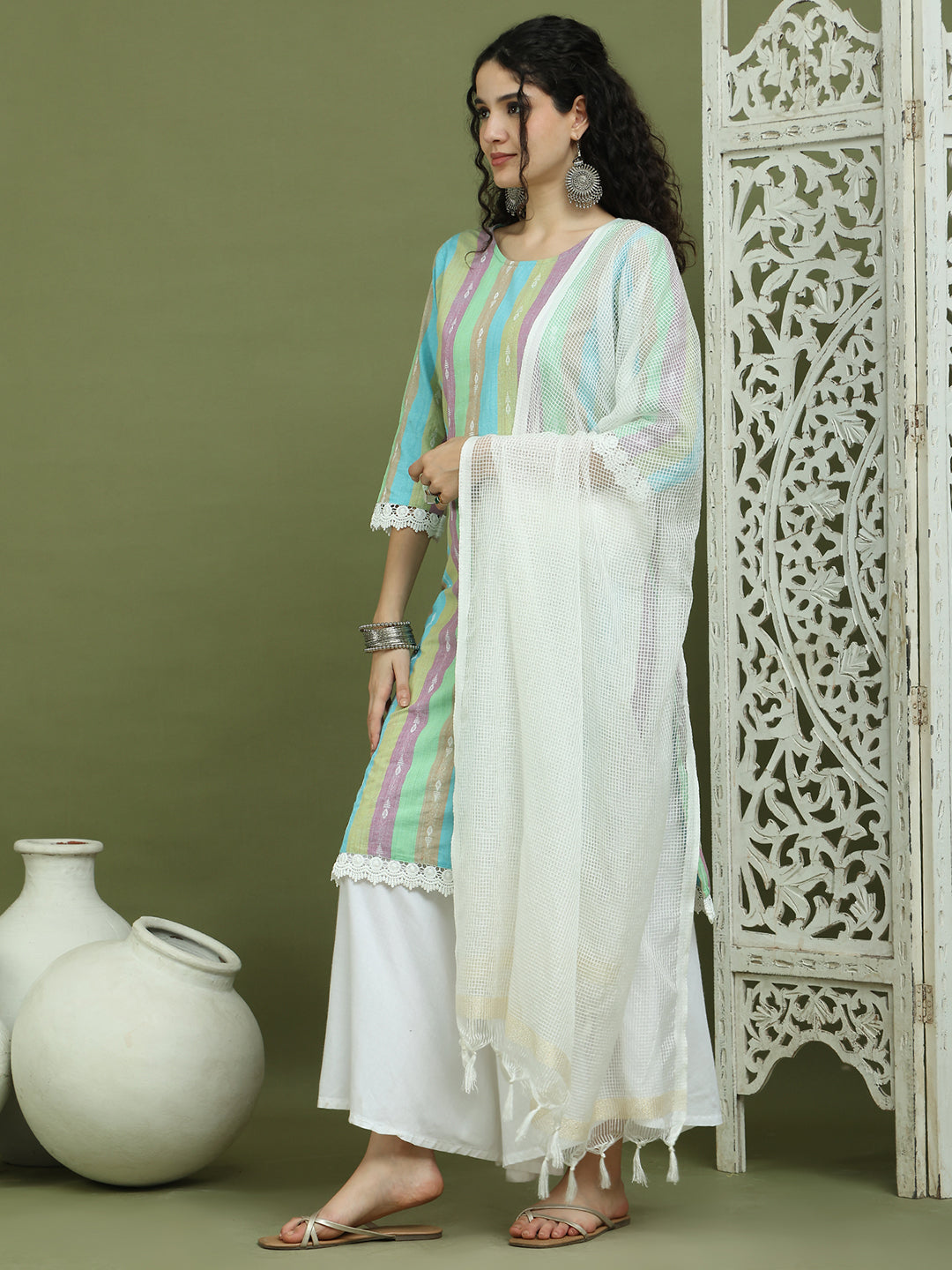 DesiQlo Women kurta sets - Green - JOKPL_2137W_D31W_1589_Green_S