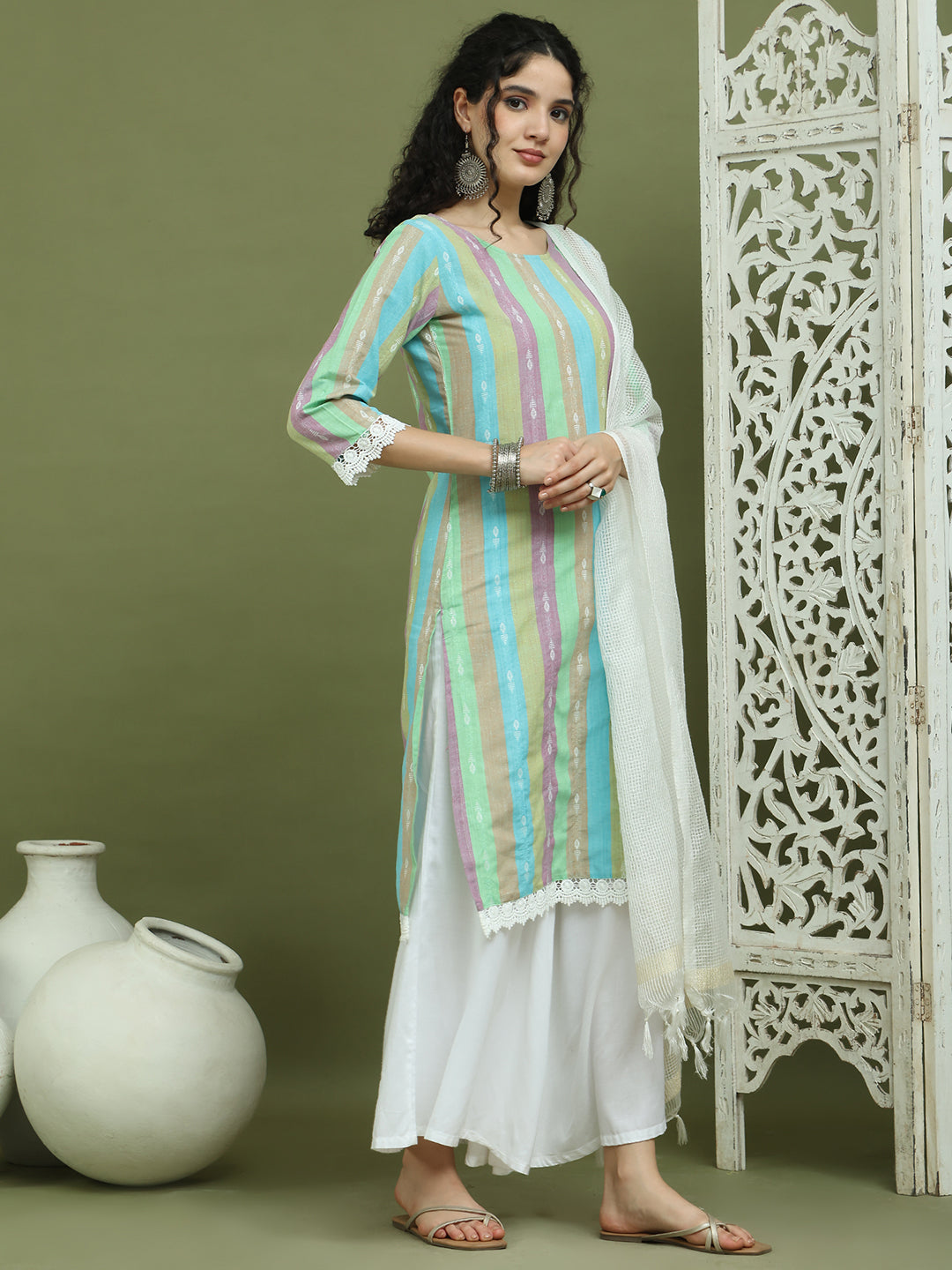 DesiQlo Women kurta sets - Green - JOKPL_2137W_D31W_1589_Green_S