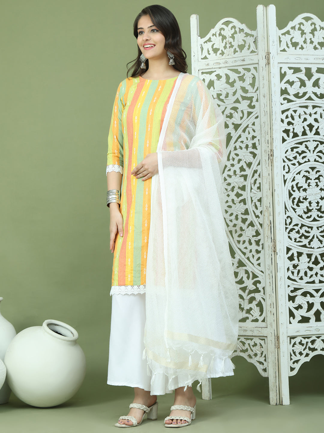DesiQlo Women kurta sets - Yellow - JOKPL_2137W_D31W_1589_Yellow_S