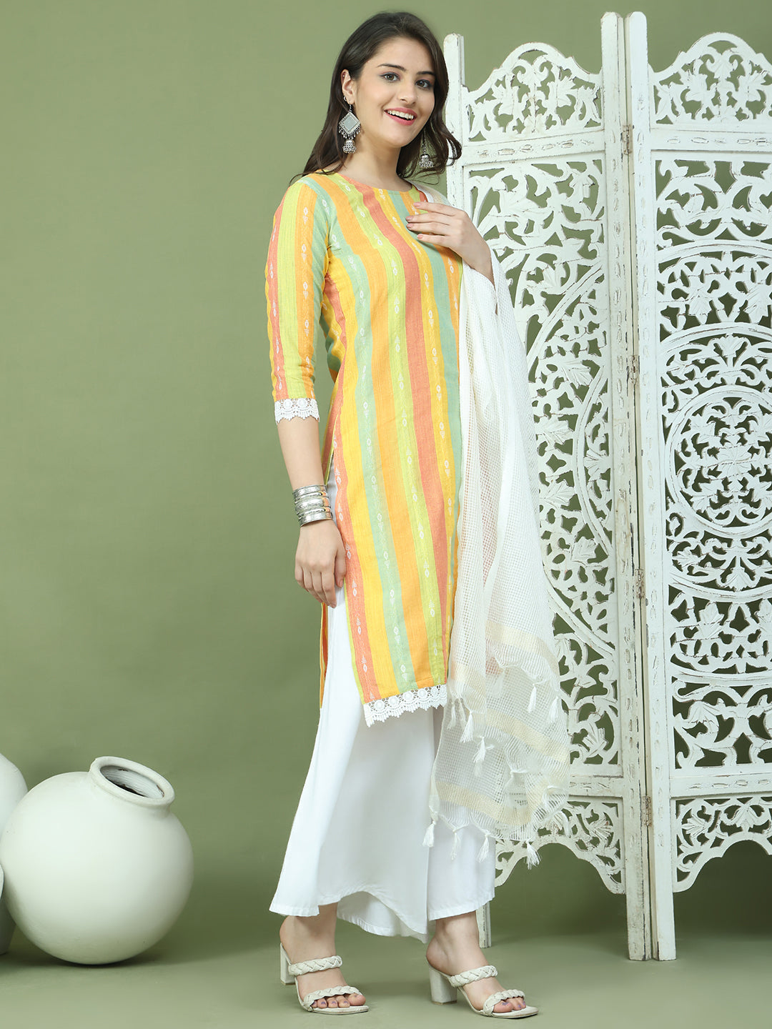 DesiQlo Women kurta sets - Yellow - JOKPL_2137W_D31W_1589_Yellow_S