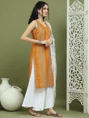 Foil Printed Rayon Kurta Palazzos & Dupatta for Women ( JOKPL 2137W D67W 1575 Yellow )