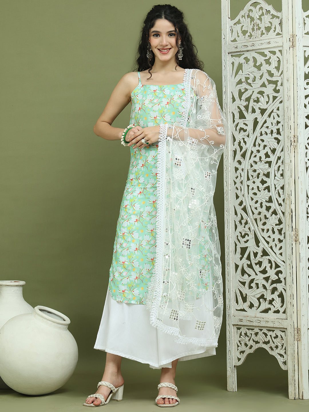 DesiQlo Women kurta sets - Green - JOKPL_2137W_D67W_1578_Green_S