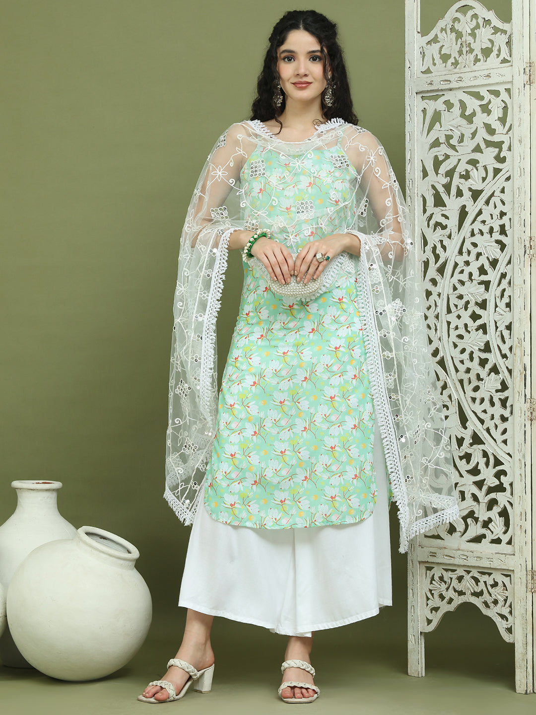 DesiQlo Women kurta sets - Green - JOKPL_2137W_D67W_1578_Green_S