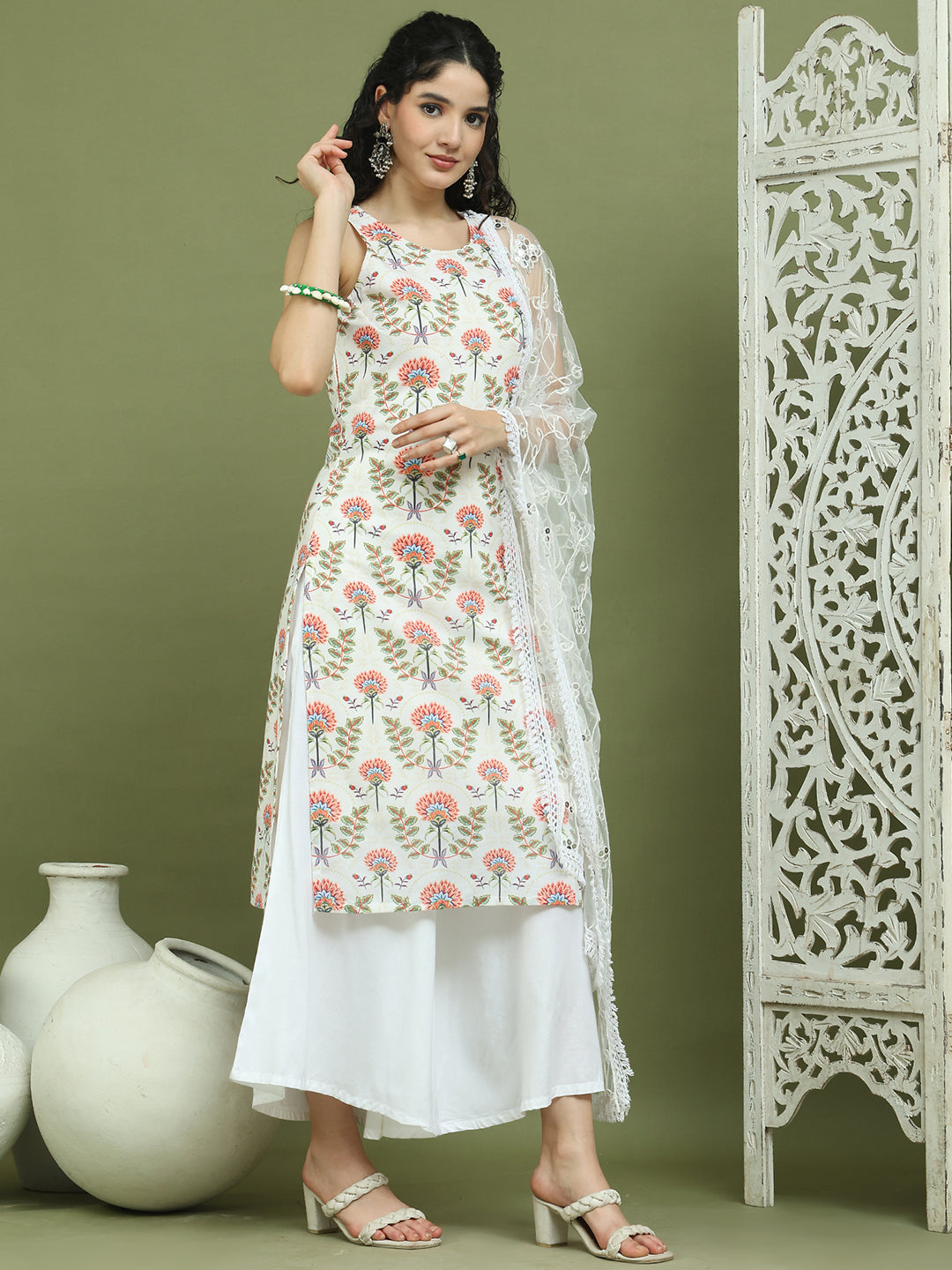 DesiQlo Women kurta sets - Beige - JOKPL_2137W_D67W_1580_Ivory_S