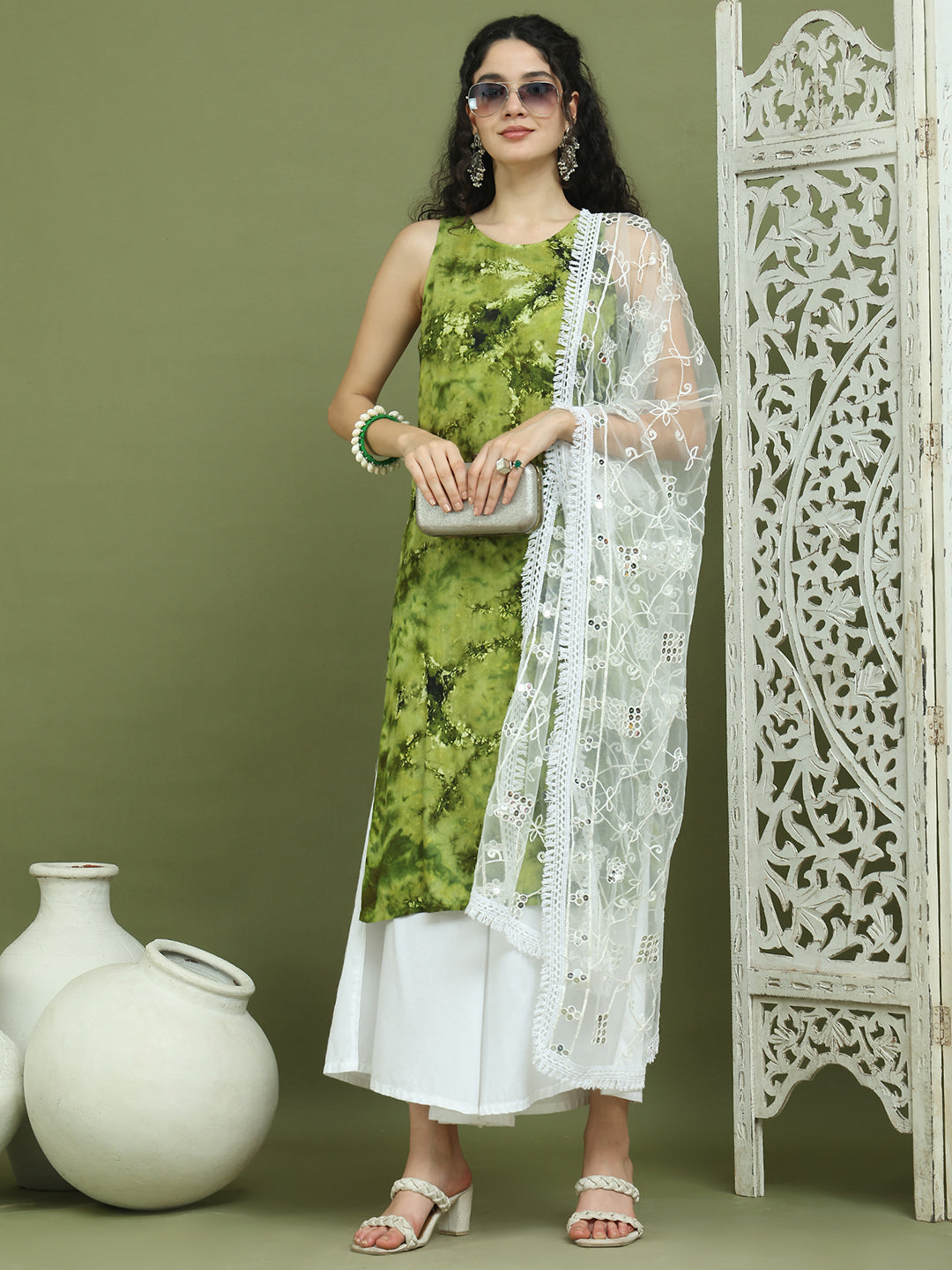 DesiQlo Women kurta sets - Green - JOKPL_2137W_D67W_1580_Olive_S