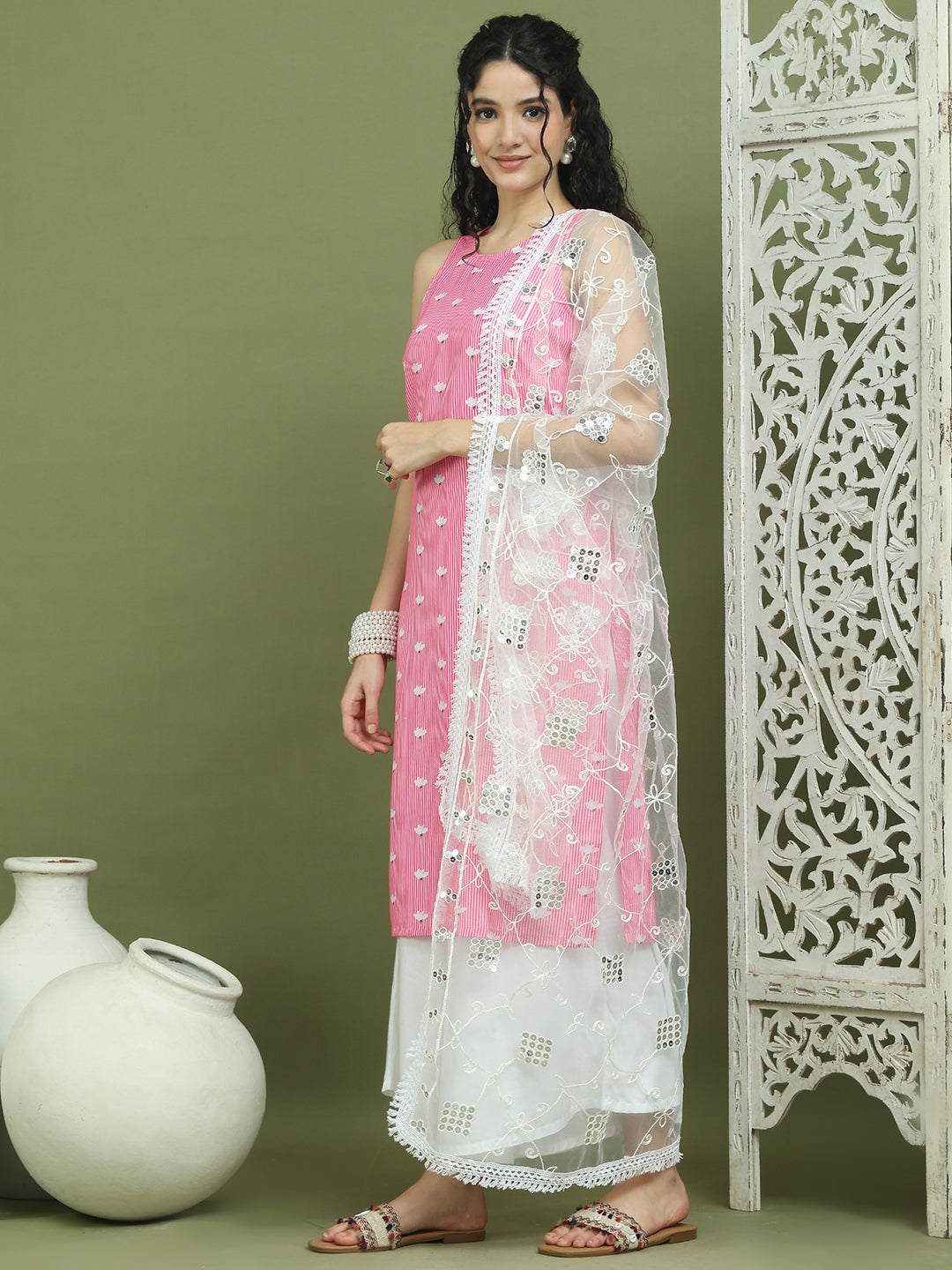 DesiQlo Women kurta sets - Pink - JOKPL_2137W_D67W_1580_Pink_S