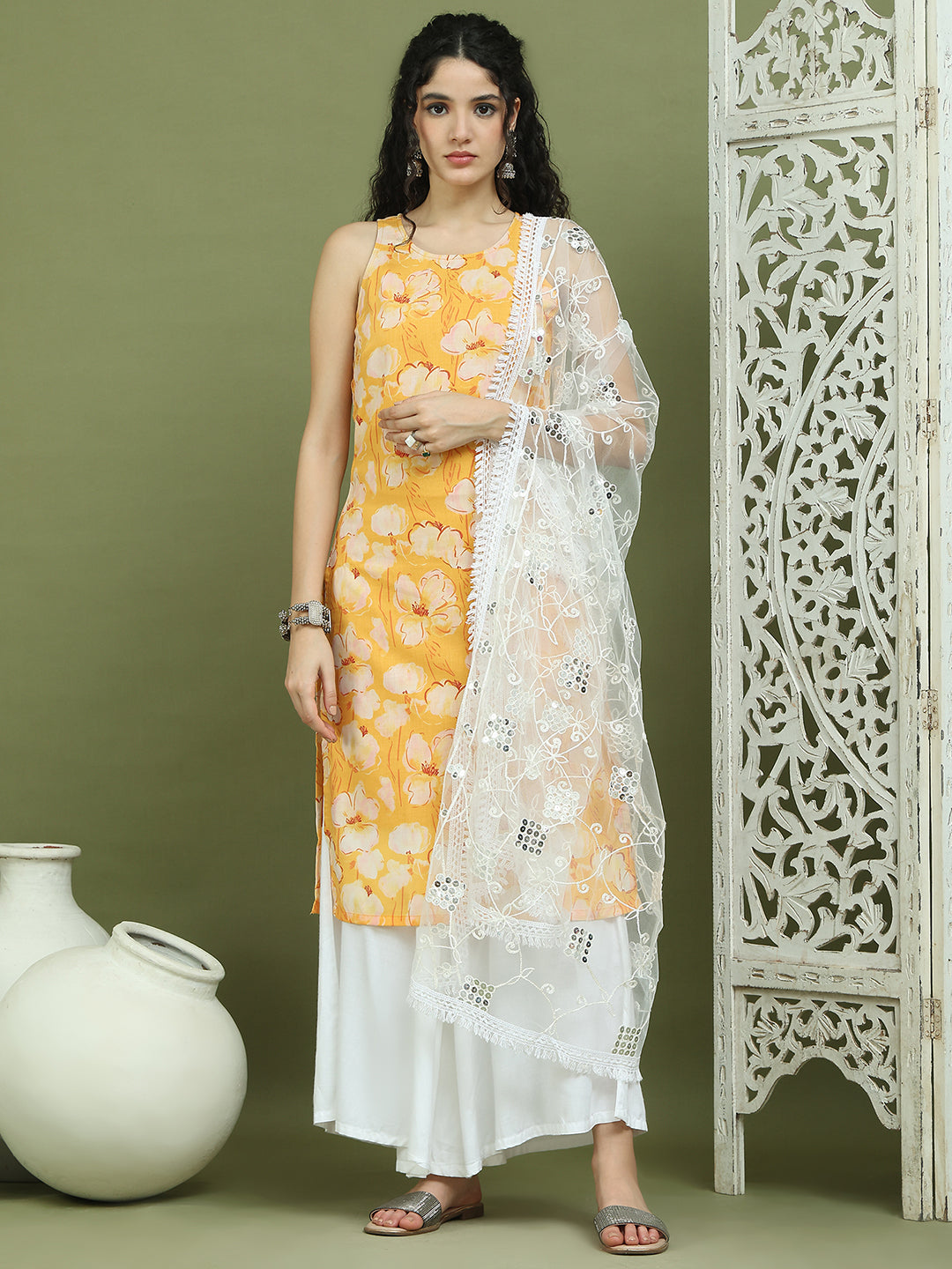 DesiQlo Women kurta sets - Yellow - JOKPL_2137W_D67W_1580_Yellow_S