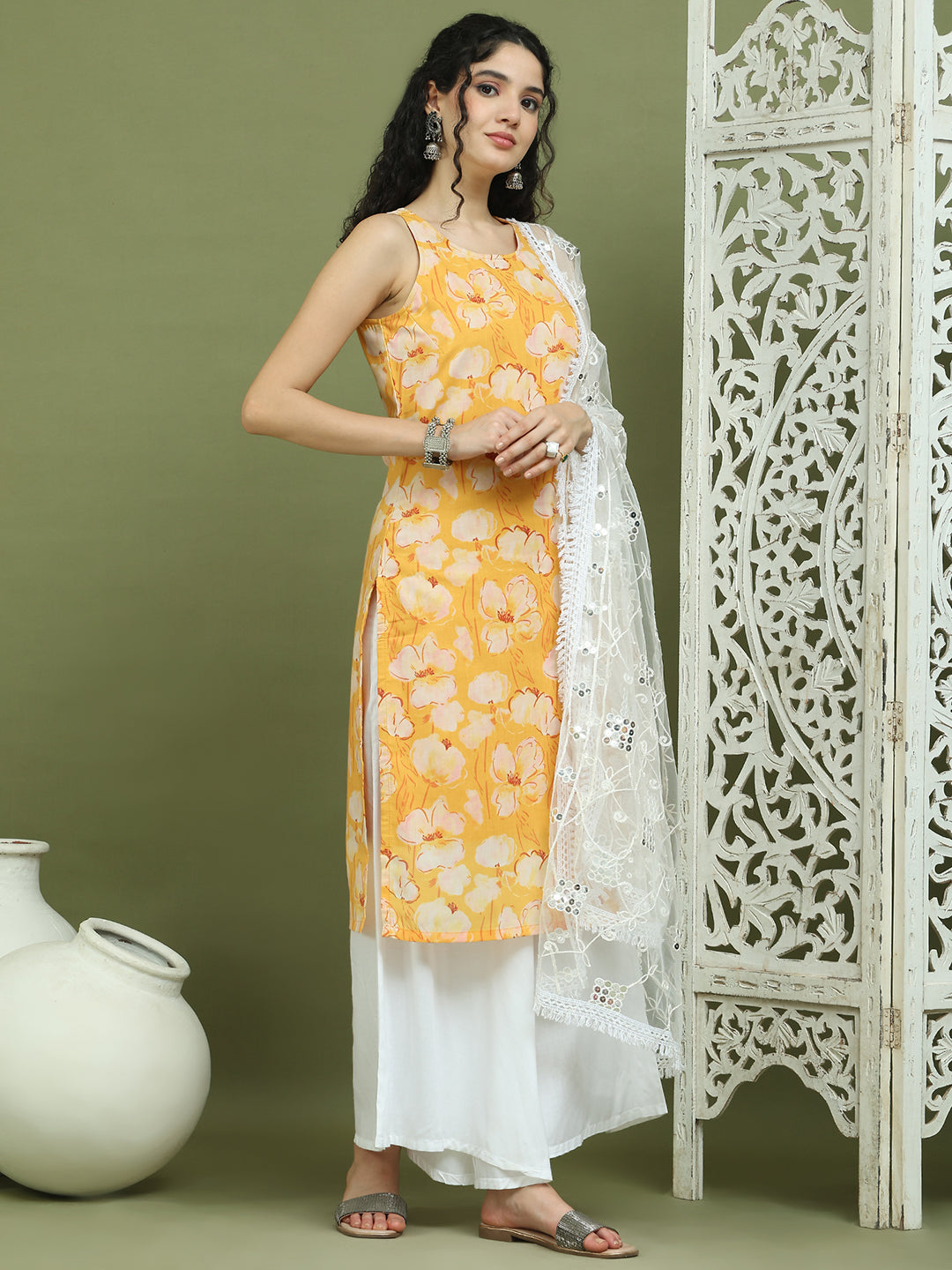DesiQlo Women kurta sets - Yellow - JOKPL_2137W_D67W_1580_Yellow_S