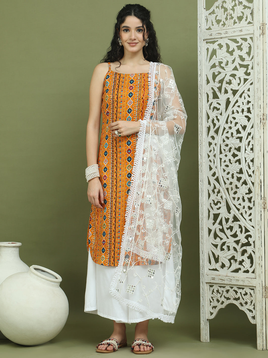 DesiQlo Women kurta sets - Yellow - JOKPL_2137W_D67W_1583_Mustard_S