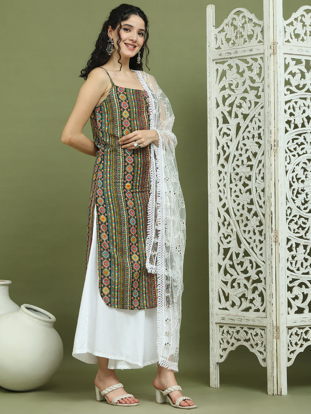 DesiQlo Women kurta sets - Green - JOKPL_2137W_D67W_1583_Olive_S